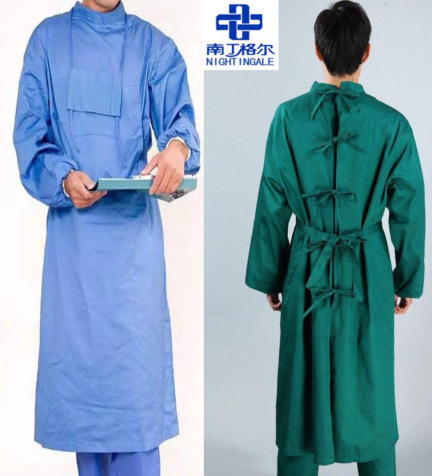 医用纯棉洗手衣手术服男洗手衣短袖男刷手衣巡回服隔离衣紫色绿色