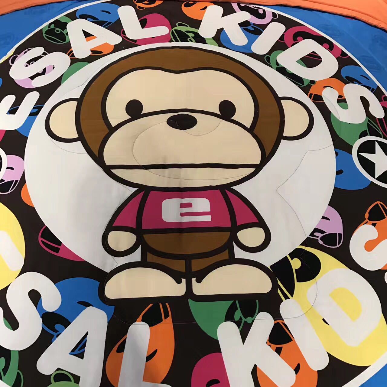 外贸尾单纯棉esal伊塞路猴子卡通夏凉被全棉磨毛潮牌床单被套包邮