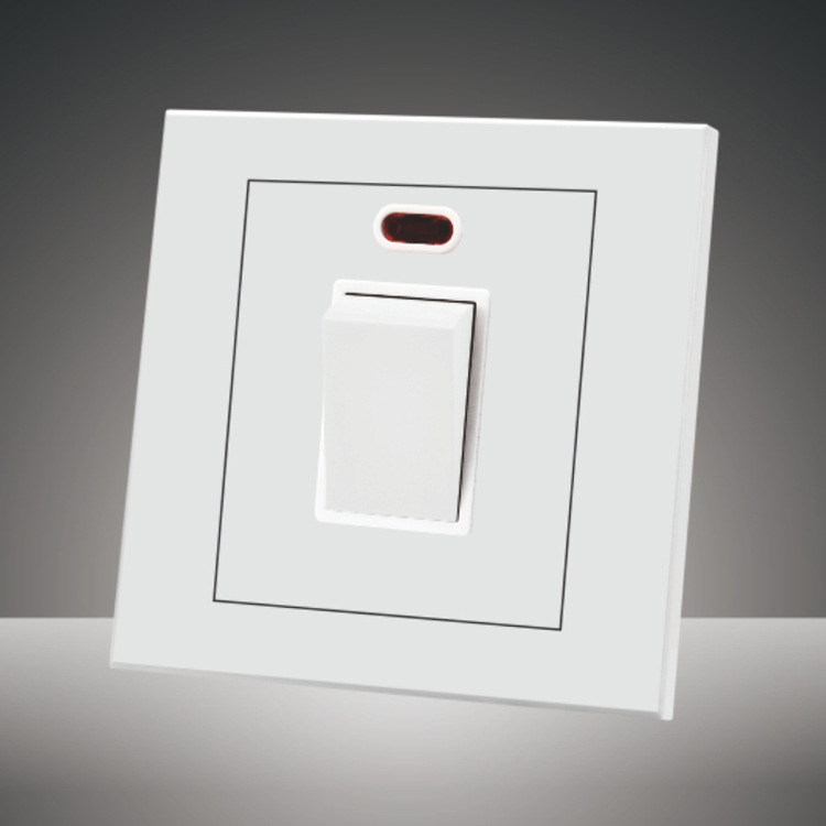 外贸出口远景雅白色开关带led指示灯霓虹灯一开墙壁开关