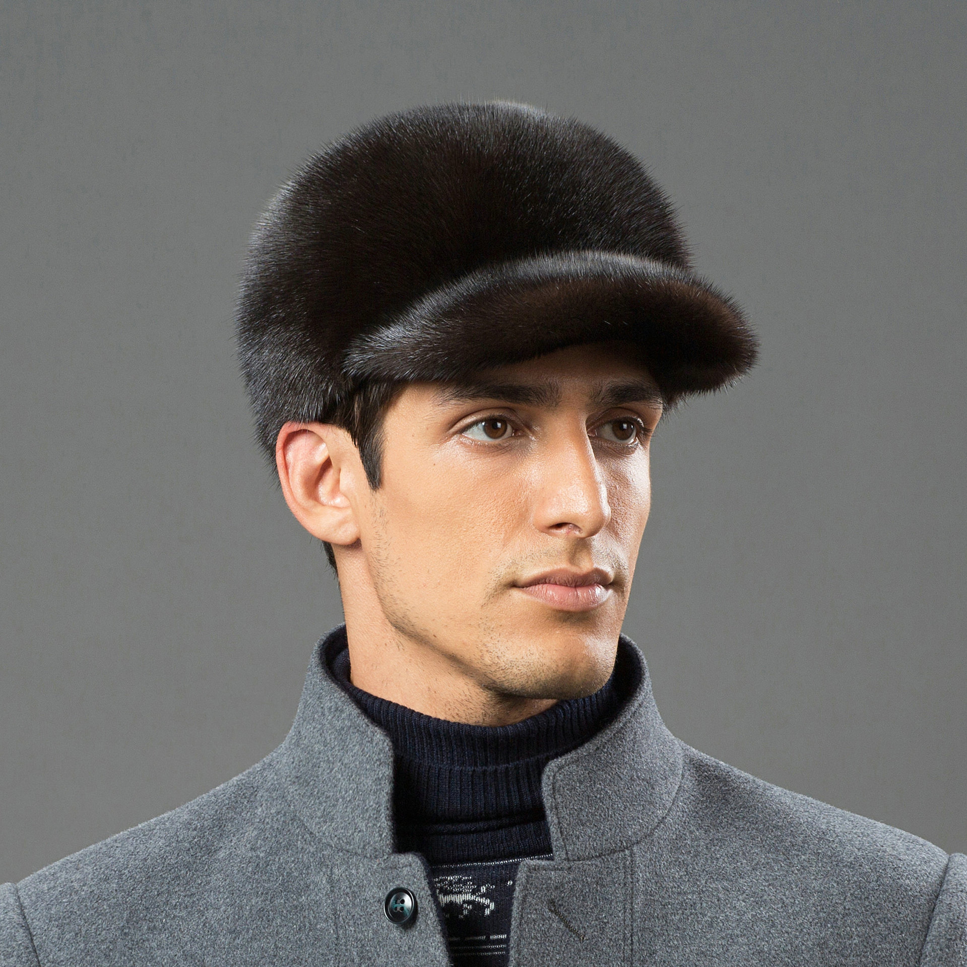 新款水貂帽子男士冬季保暖整貂棒球帽皮草鸭舌帽时尚休闲韩版潮帽