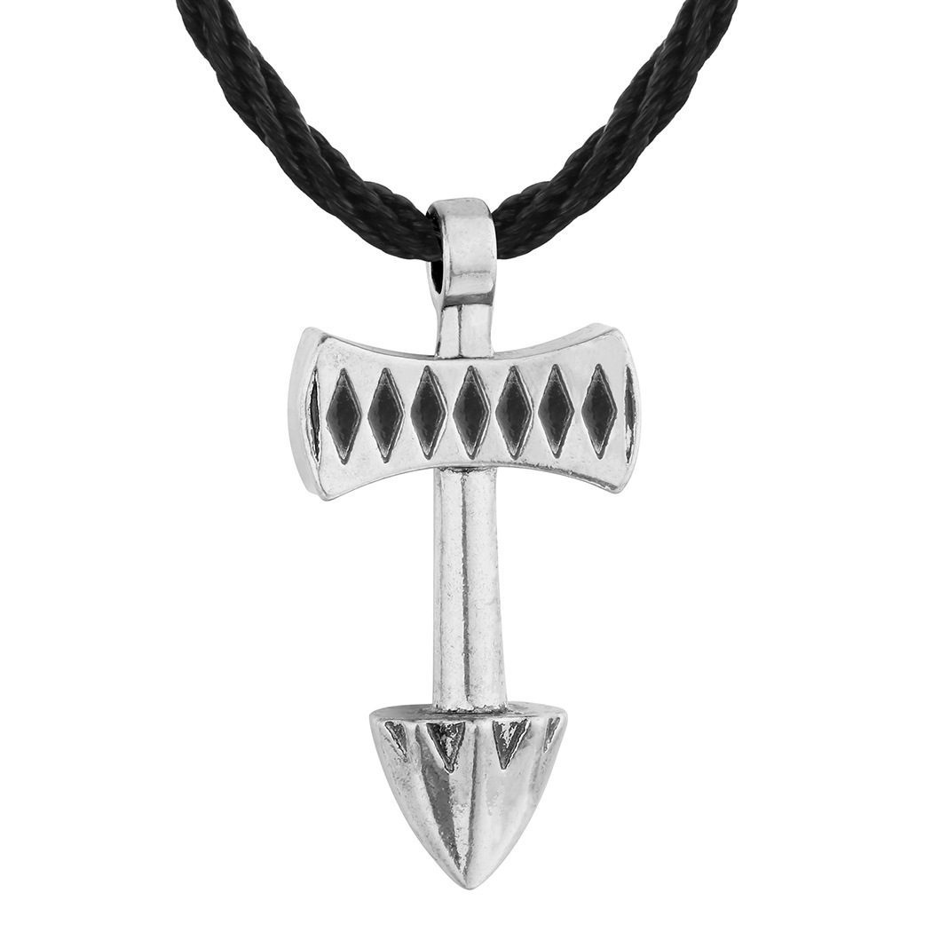 qiming 复古古青铜古银色箭头吊坠项链 男士斯拉夫项链ebay热销