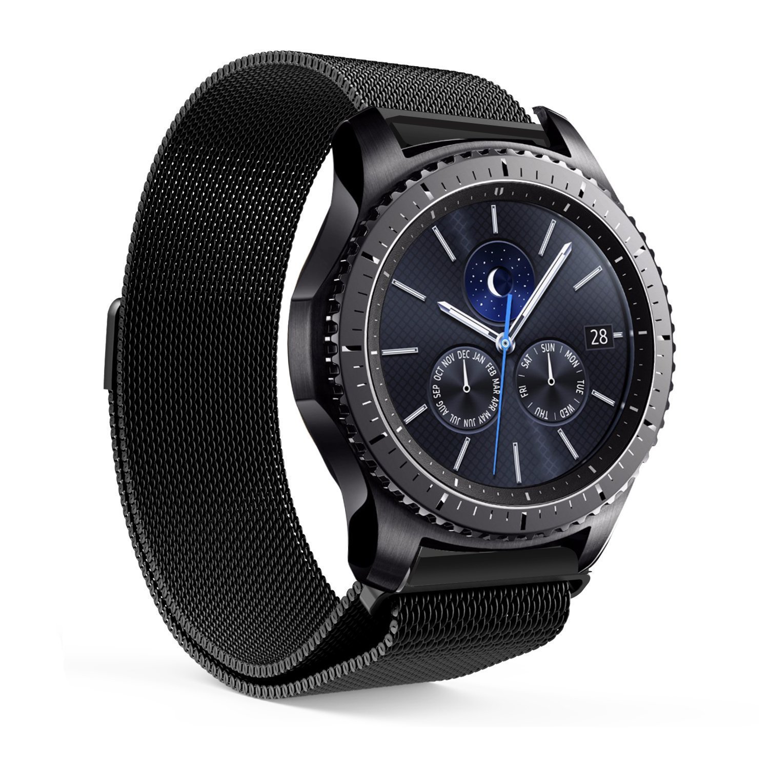 适用三星samsung gear s3 米兰尼斯磁吸不锈钢表带运动款表带