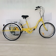 24寸7速碟刹人力三轮自行车 脚踏人力三轮车bicycle tricycle