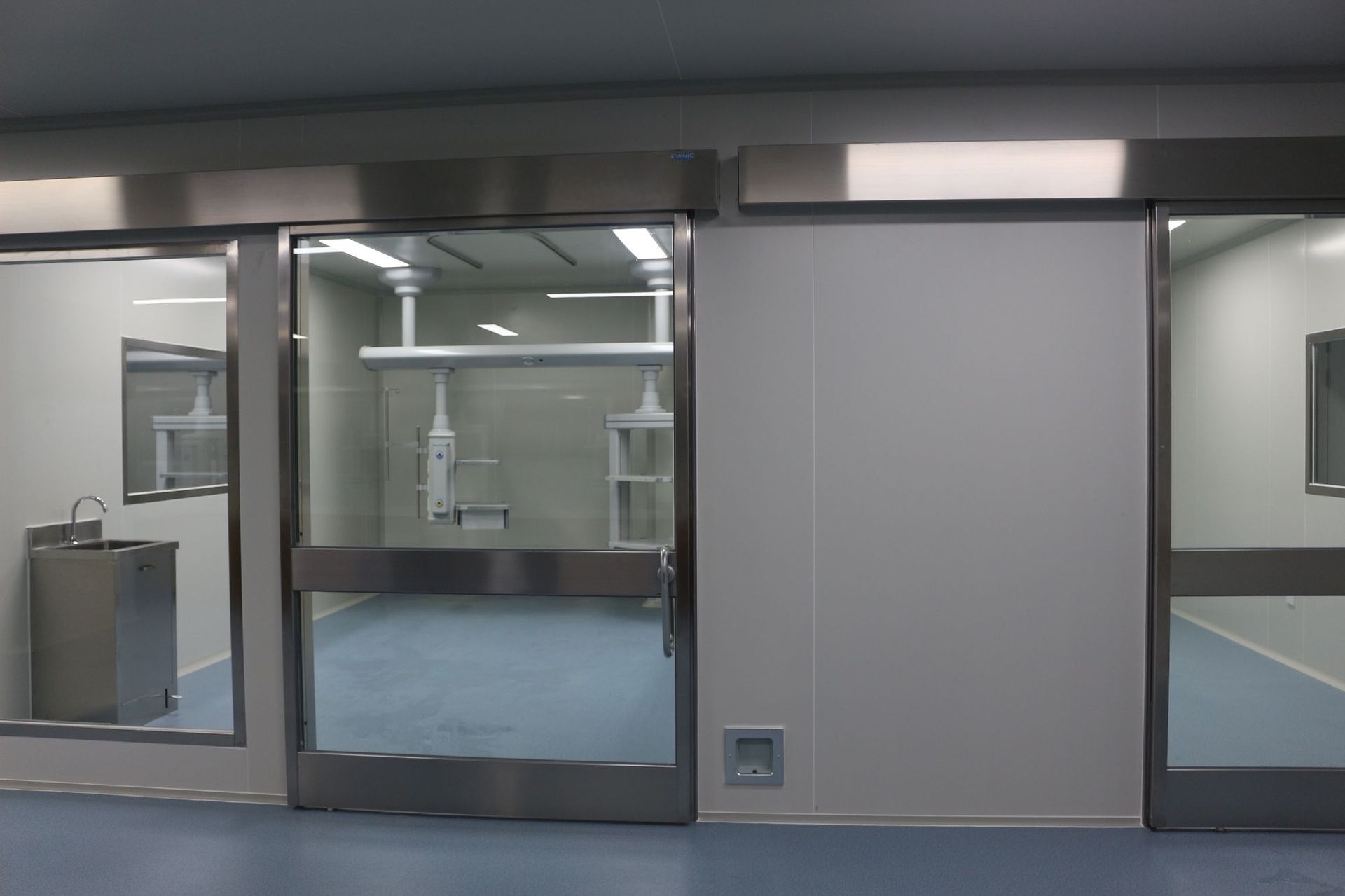 生产医用脚踏感应门 双开气密门 手术室气密门 不锈钢医院电动门