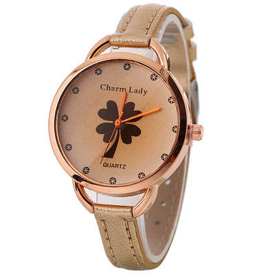 四叶草幸运手表女款细皮带手表刻度学生休闲腕表时装礼品精品表