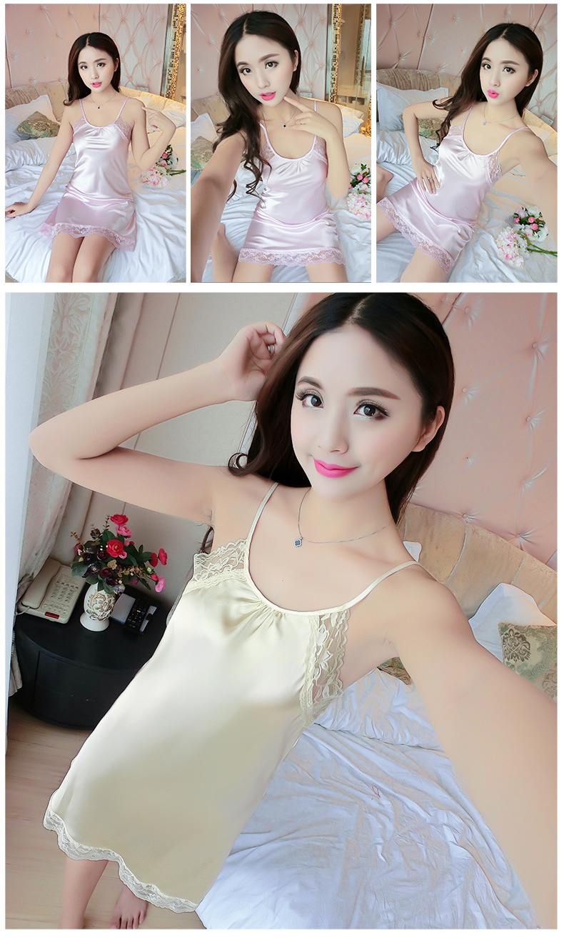 性感吊带爆款睡裙女夏季蕾丝女人诱惑睡衣大码睡裙露背家居服短裙