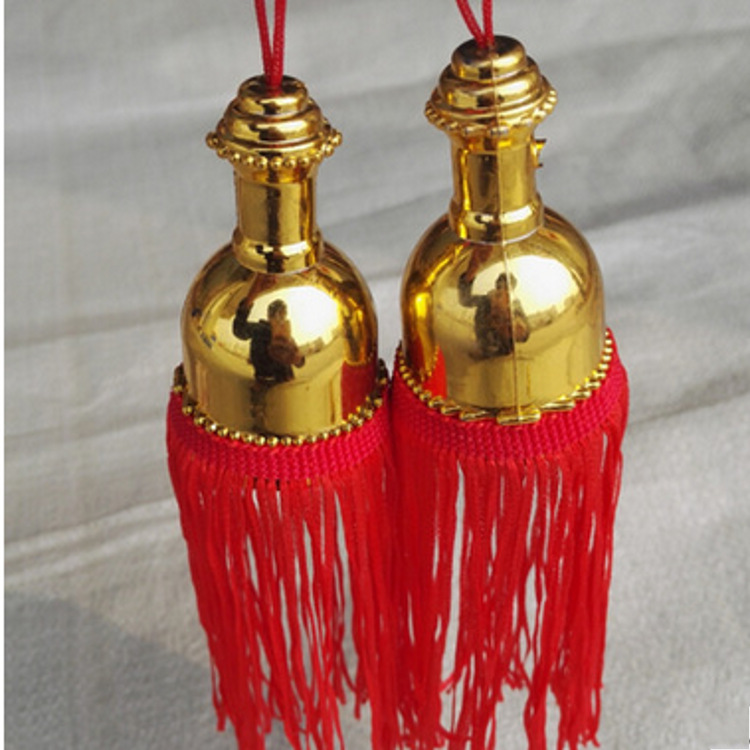 批发灯笼配件 黄红流苏镀金灯笼铃铛穗量大价优