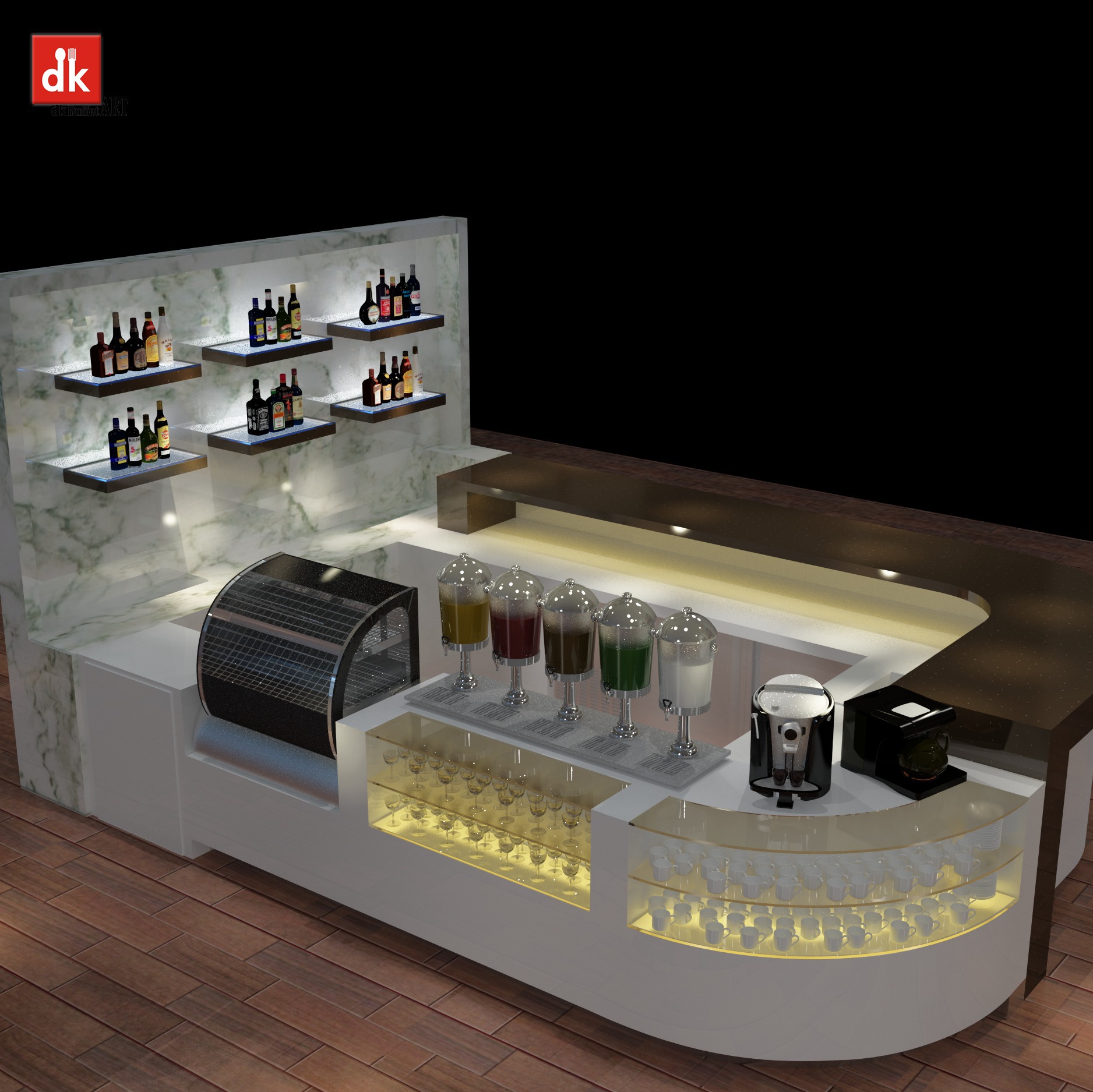 自助餐制作酒水吧台