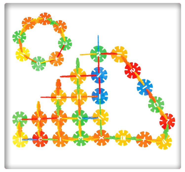 新款可拼图计算数字雪花片智力积木益智玩具雪花片约150片批发