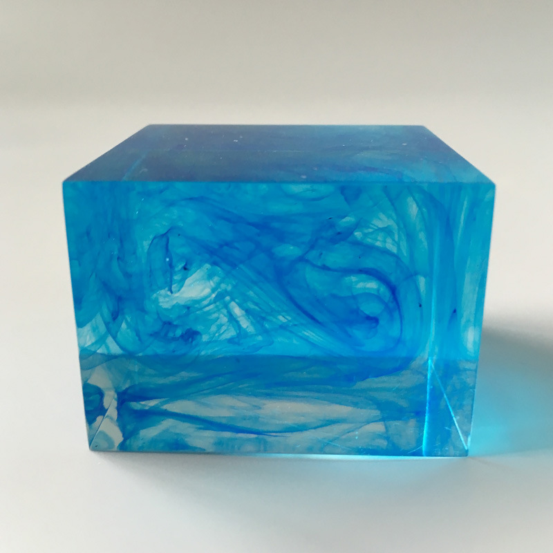 水晶胶水墨纹方块亚克力半透颜色方块底座可做任意实色或半透色