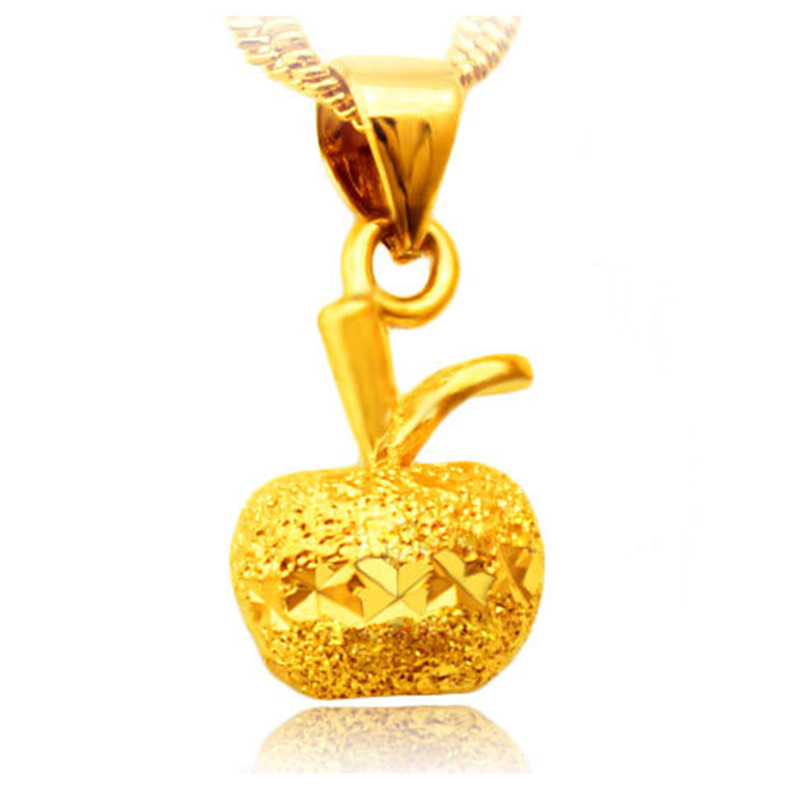 批发镀金小实心金苹果吊坠 越南沙金欧币金吊坠 平an果坠子