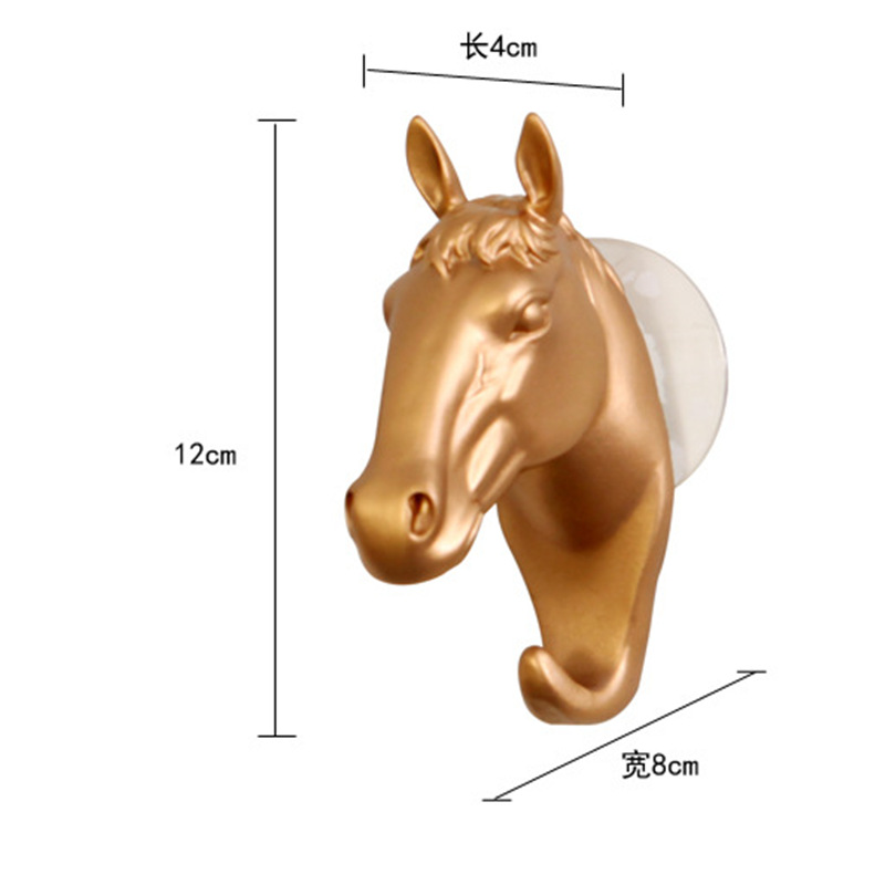 Creative Horse Wall Creative Sucker Hook Retro Animal Head Key Coat Hook Decorative Pendant Deer Horse Head