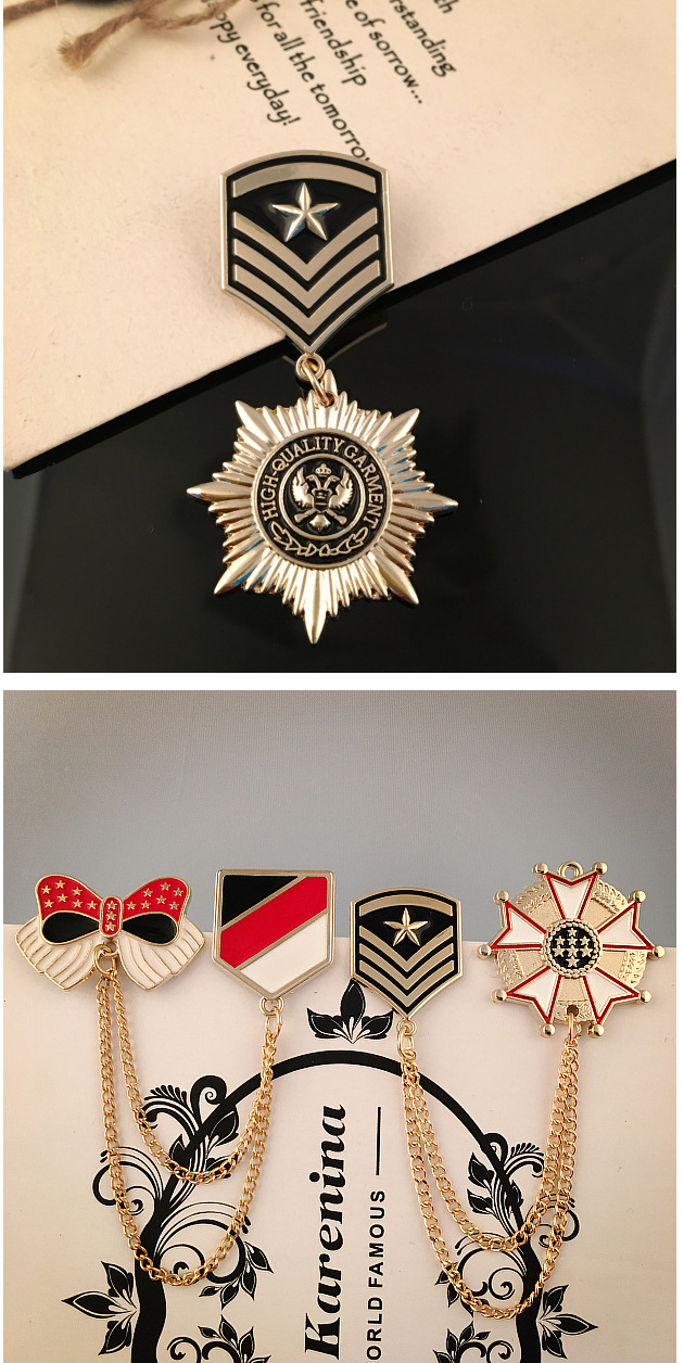 韩版潮英伦复古学院风海军风五角星合金胸针男女徽章胸章别针