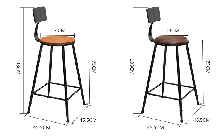 复古铁艺高脚桌椅实木吧台椅子酒吧高脚凳靠墙吧台桌美式长条餐桌