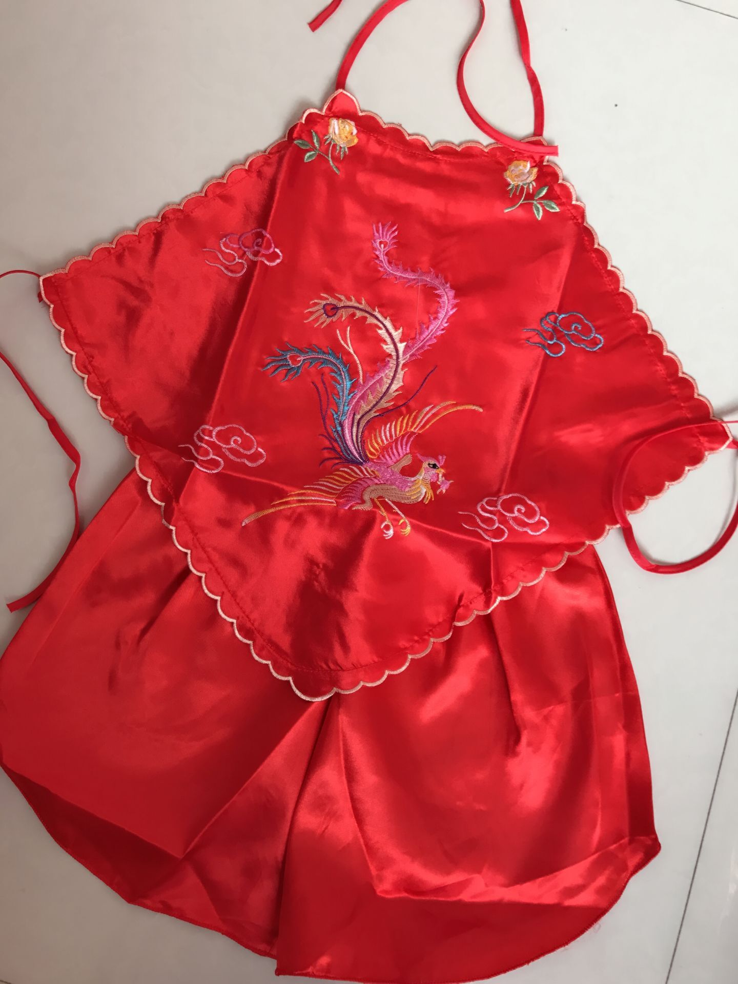 凤凰肚兜 红色刺绣古典红肚兜 女士性感成人丝绸诱惑情趣内衣睡裙