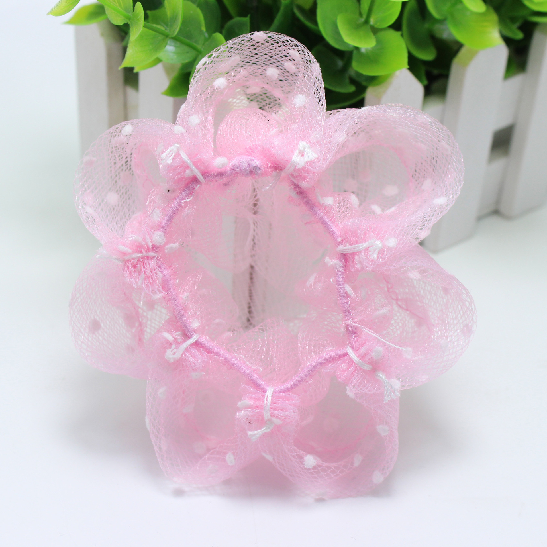 儿童七角网跳舞舞蹈盘发发网 女孩头花网兜发束 手工发罩头饰批发