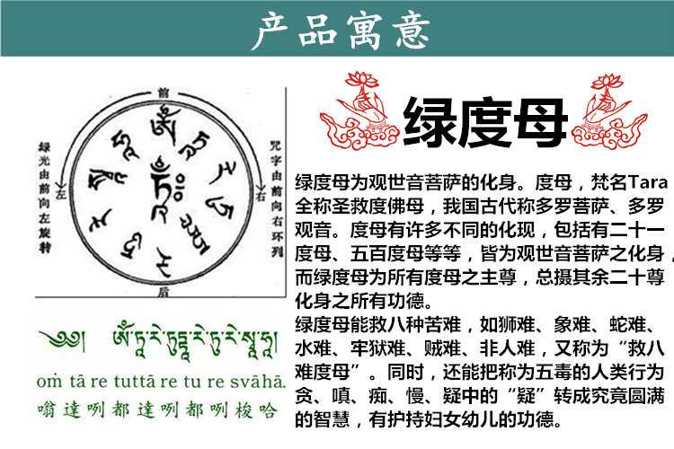 批发结缘开光钛钢绿度母佛牌吊坠绿度母心咒嘎乌盒楞严咒吊牌挂件