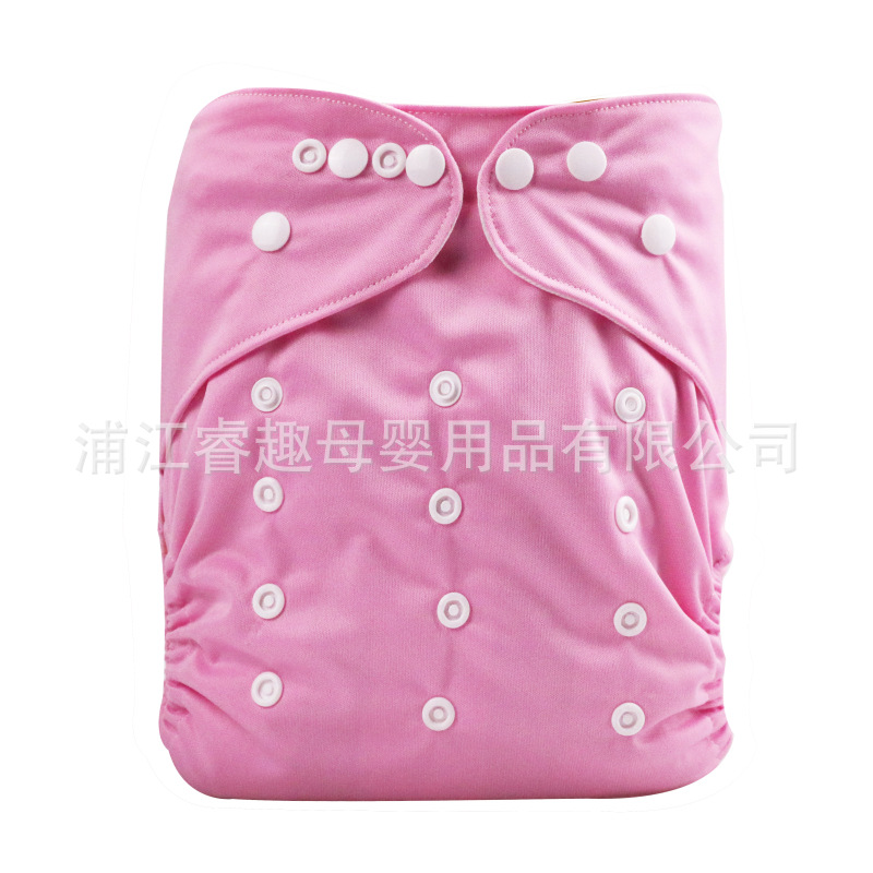 Double Breasted Baby Cloth Diaper Plain Printing Hidden Hook Washable Baby Diapers Breathable Leak-Proof Customizable Cloth Diapers