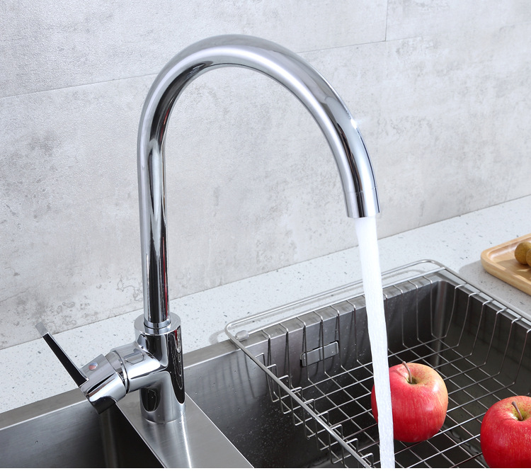 红冲铜圆三通龙头冷热洗菜盆水龙头不锈钢盆厨房洗碗池水槽旋转