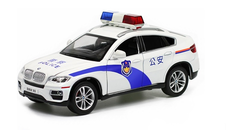 热卖彩珀合金车宝马x6警车模型 仿真儿童玩具汽车带声光现货批发
