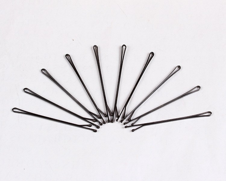 黑色一字夹钢丝发夹新娘盘发发卡2元店地摊货源满包邮批发饰品