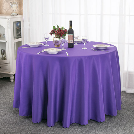 Factory Direct Sales Hotel Banquet Wedding Tablecloth Restaurant Ding Room Table Cloth round Solid Color Plain Tablecloth