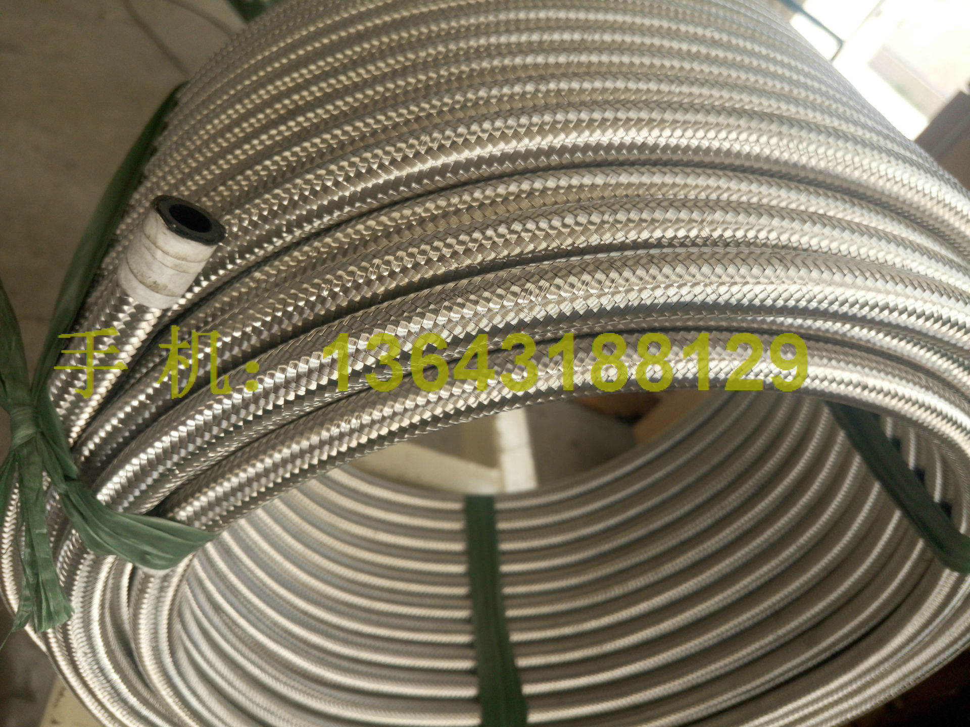 汽车改装专用油冷器油管an4-an20两层不锈钢编织网耐温耐压油管