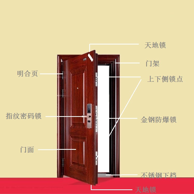 防盗门厂家低价促销智能锁进户门钢制安全门指纹密码锁公寓入户门