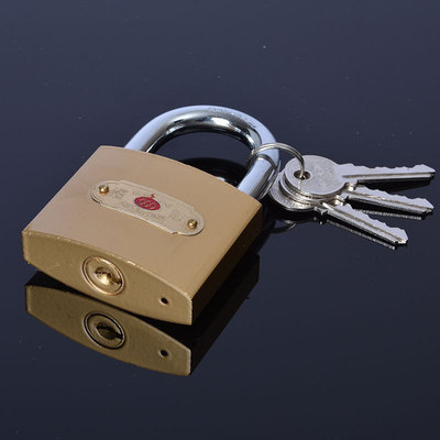 仿铜一字直开锁_批发38mm仿铜一字直开锁学生宿舍锁工具箱锁金色锁