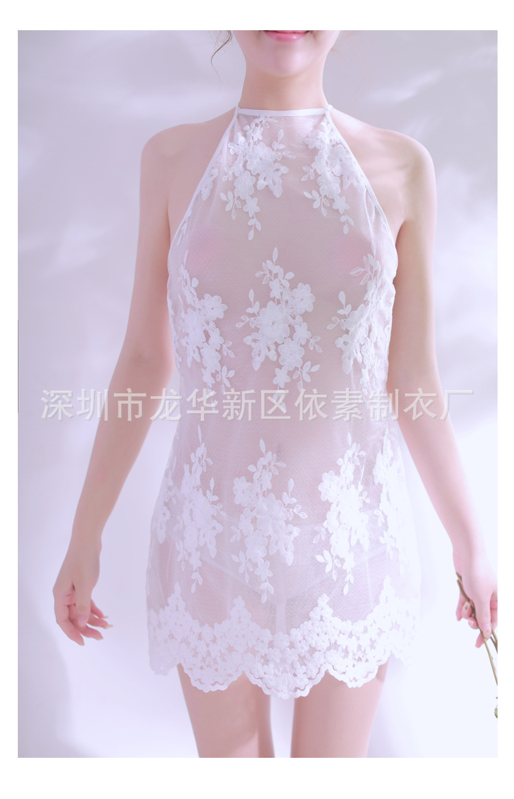 性感睡衣女 日式清新透明极度诱惑透明蕾丝肚兜情趣内衣情趣睡裙