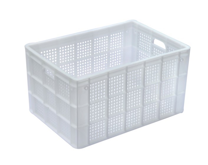 560*375*315白色蓝色圆孔筐框塑朔料周转箱花椒筐漏小眼重庆发货