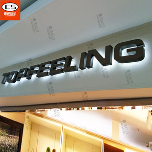 厂家直销精工不锈钢背面水晶发光字led广告门头招牌灯箱背景定做
