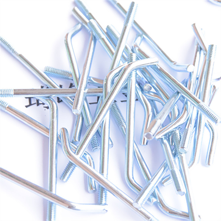 蓝白锌7字斜角螺栓七字勾厂家批发定做m4*10*50mm折弯钩子7形螺丝