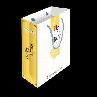 手提袋纸袋印刷定做房地产广告宣传彩带丝带手提绳覆膜烫金垫板