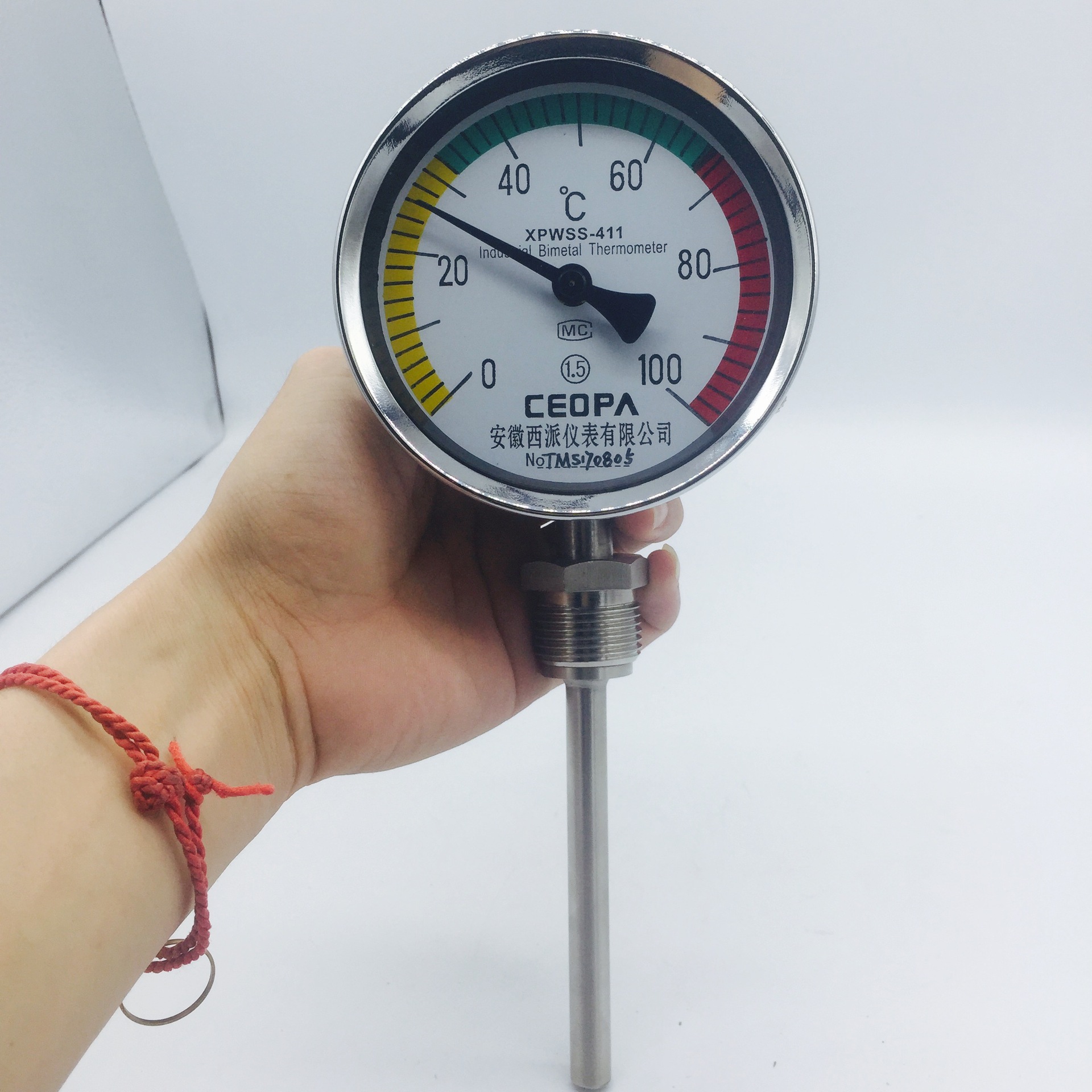 wss-411径向双金属温度计耐震高温工业温度表万向型可定制