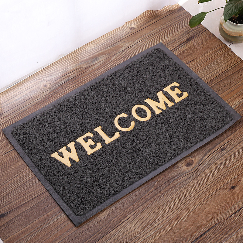 Brushed Door Mat English Welcome Entrance Mats Hotel Welcome Foot Mat Wire Ring Non-Slip Mat