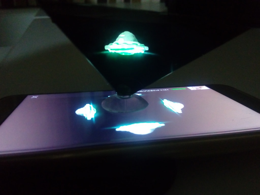 深灰色3d全息投影仪全息金字塔手机3d全息 裸眼3d (超清360度)