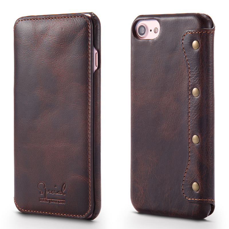 通用复古头层牛皮iphone6 7翻盖手机皮套iphone 7plus真皮保护套