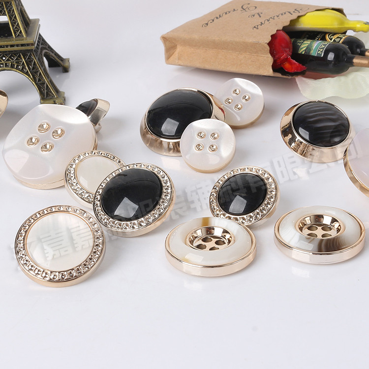 黑色高档水晶纽扣羊绒貂皮大衣服装扣子镶钻皮草扣水钻装饰钮扣