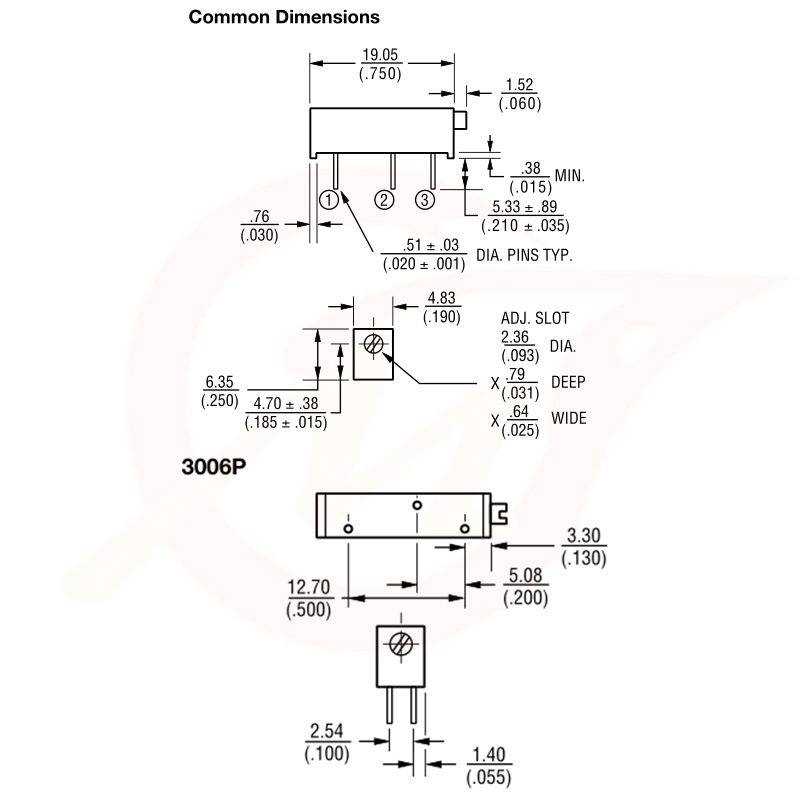 3006p-1-104lf 100k 电位器 精密微调电位器 可调电阻