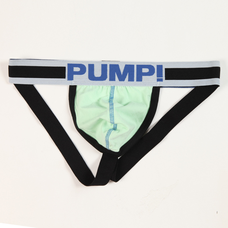 外贸男士丁字裤欧美露臀爆款pump内裤男潮 纯棉性感gay双丁裤批发