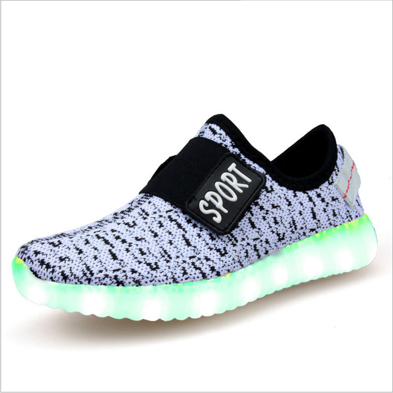 新款七彩发光鞋椰子荧光鞋led男女鞋户外轻便运动跑步鞋情侣板鞋