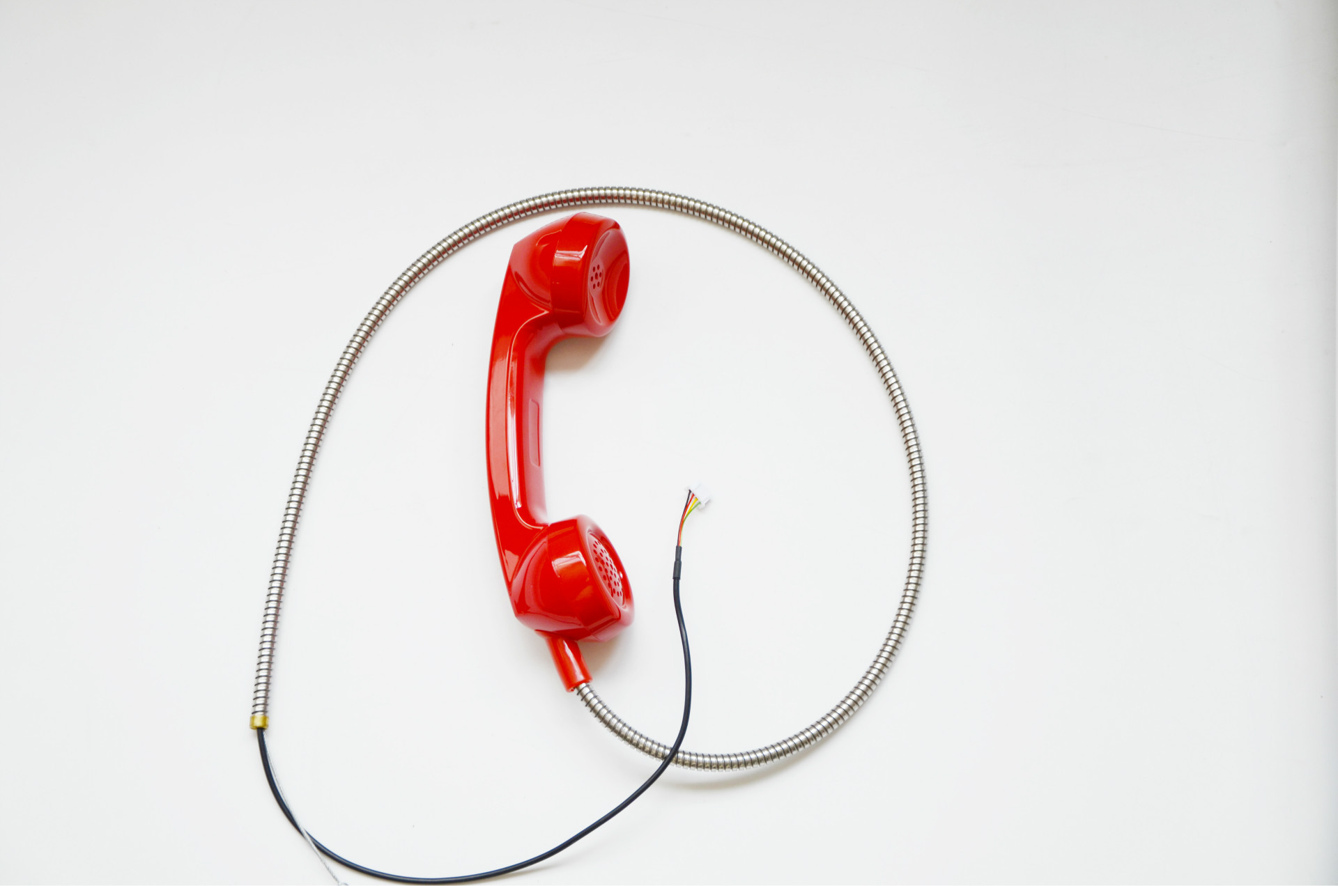 室外防水防潮工业型圆形手柄听筒 动圈式/驻极体黑色手柄听筒