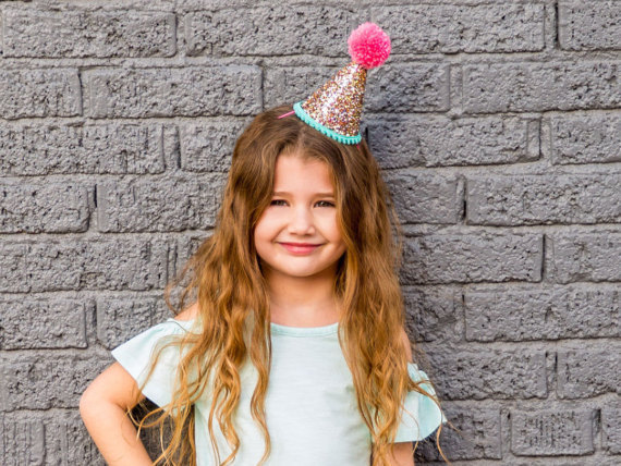 新款欧美儿童发饰创意流行生日派对帽子宝宝发带拍摄道具公主头饰