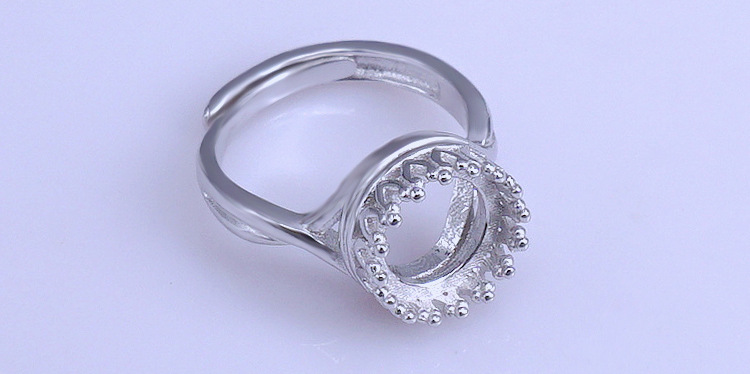 s925纯银戒指空托时尚 小皇冠戒指托 可镶蓝珀 戒托10*10新款热销