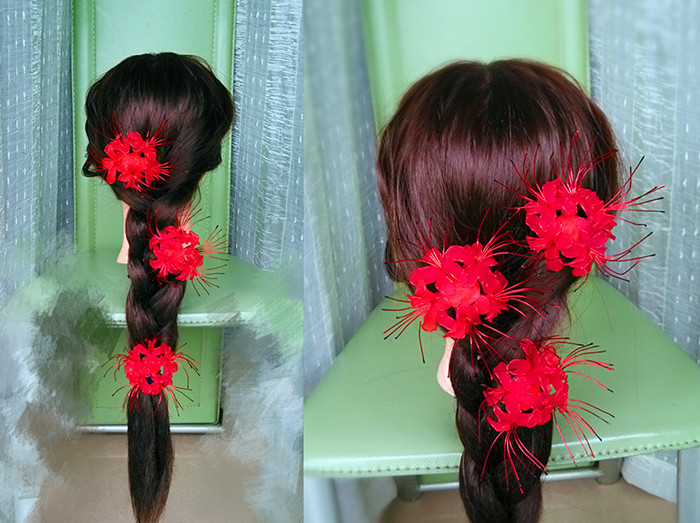 仿真花丝网花娟花假花铁丝花彼岸花曼陀罗花舞台表演花cossplay