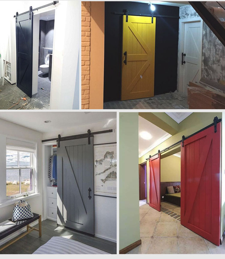 定制复古风吊门做旧实木谷仓门 隔断推拉门 书房厨房