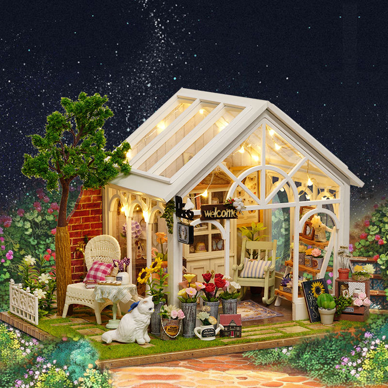 智趣屋diy小屋阳光花房 手工制作公主小房子 创意七夕情人节礼物