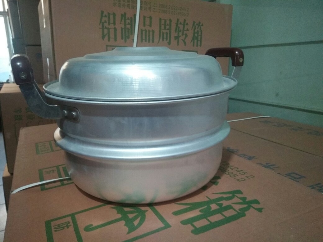 厂家直销加厚老式铝蒸锅 双层蒸馒头锅 商用铝锅蒸包铝锅蒸菜铝锅