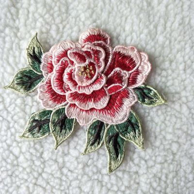 厂家批发高档水溶刺绣玫瑰小花朵衣服补丁贴手工服装辅料补洞布贴